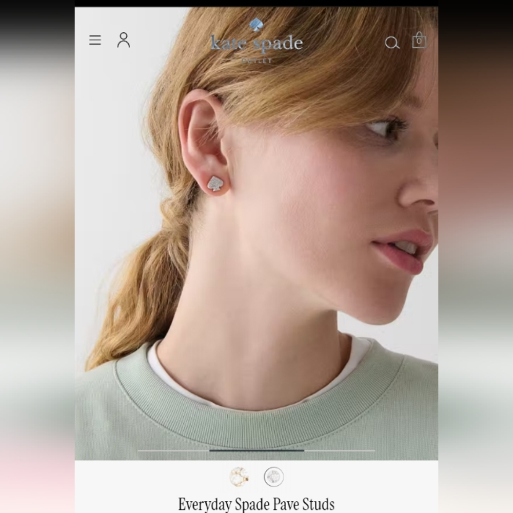 Kate Spade Silver Pave Spade Earrings